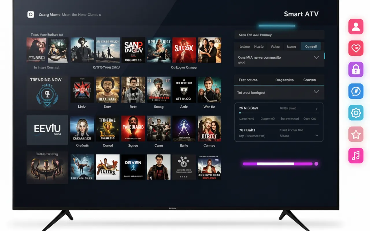 A man enjoying high-quality IPTV streaming service on his television at home.